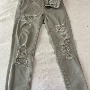 American Eagle Outfitters Distressed Skinny Jeans in Gray